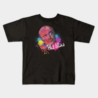 Phil Collins Face Watercolor Painting Kids T-Shirt